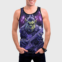 Майка-безрукавка мужская Гитарист Шрек, цвет: 3D-черный — фото 2