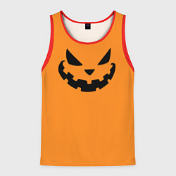 Майка-безрукавка мужская Тыква рожица на Хэллоуин, цвет: 3D-красный