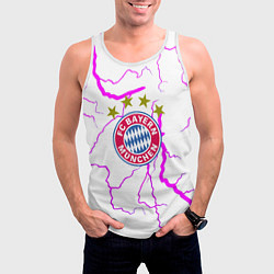 Майка-безрукавка мужская Бавария Мюнхен неоновые молнии, цвет: 3D-белый — фото 2