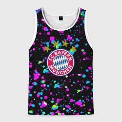 Майка-безрукавка мужская Бавария Мюнхен краски неон, цвет: 3D-белый