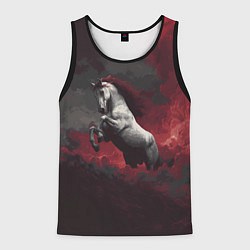 Майка-безрукавка мужская Белая лошадь из красного тумана, цвет: 3D-черный