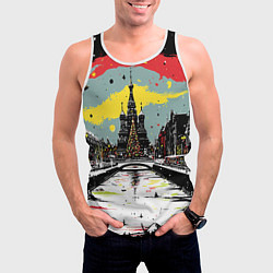 Майка-безрукавка мужская Праздничная новогодняя Москва, цвет: 3D-белый — фото 2