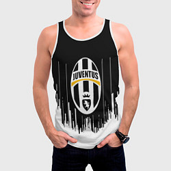 Майка-безрукавка мужская Ювентус текстура полосы спорт, цвет: 3D-белый — фото 2