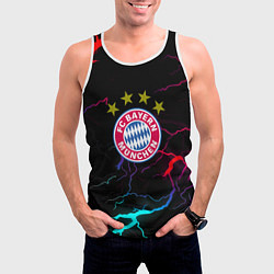 Майка-безрукавка мужская Бавария Мюнхен неновые молнии, цвет: 3D-белый — фото 2