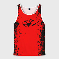 Майка-безрукавка мужская Эмблема hitman на красном фоне, цвет: 3D-белый