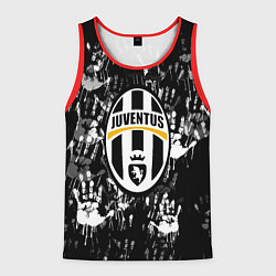 Майка-безрукавка мужская Ювентус текстура руки краски, цвет: 3D-красный