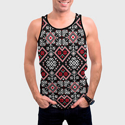Майка-безрукавка мужская Славянский орнамент обережный, цвет: 3D-черный — фото 2