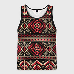 Майка-безрукавка мужская Этнический славянский орнамент, цвет: 3D-черный