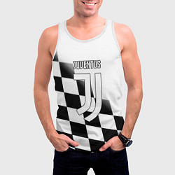 Майка-безрукавка мужская Ювентус клетка краски, цвет: 3D-белый — фото 2