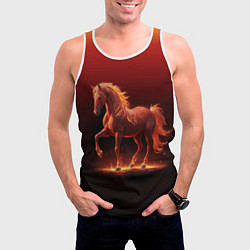 Майка-безрукавка мужская Узор с конем огнем, цвет: 3D-белый — фото 2
