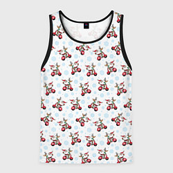 Майка-безрукавка мужская Рождественские гонщики, цвет: 3D-черный