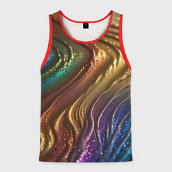 Майка-безрукавка мужская Сморщенные складочки жидкости, цвет: 3D-красный