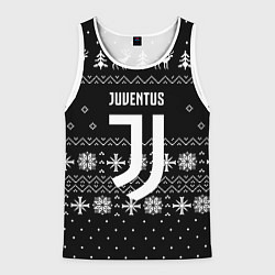 Майка-безрукавка мужская Ювентус новый год текстура, цвет: 3D-белый
