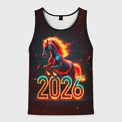 Майка-безрукавка мужская Светящаяся лошадь 2026, цвет: 3D-черный