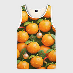 Майка-безрукавка мужская Мандариновое настроение, цвет: 3D-белый