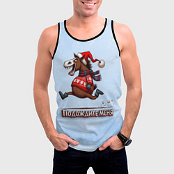 Майка-безрукавка мужская Новогодний забег, цвет: 3D-черный — фото 2