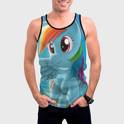 Майка-безрукавка мужская My littlle pony, цвет: 3D-черный — фото 2