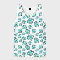 Майка-безрукавка мужская Бриллианты, цвет: 3D-белый