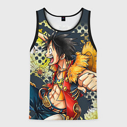 Майка-безрукавка мужская One Piece, цвет: 3D-черный