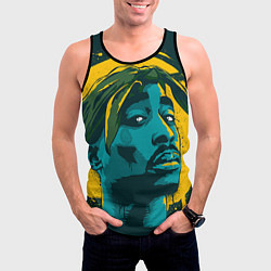 Майка-безрукавка мужская 2Pac Shakur, цвет: 3D-черный — фото 2