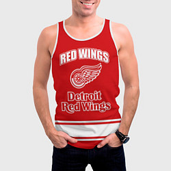 Майка-безрукавка мужская Detroit red wings, цвет: 3D-белый — фото 2