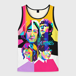 Майка-безрукавка мужская The Beatles: Poly-art, цвет: 3D-черный