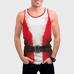 Майка-безрукавка мужская Дед мороз, цвет: 3D-красный — фото 2