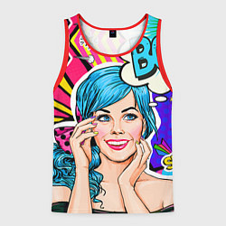 Майка-безрукавка мужская Pop art, цвет: 3D-красный