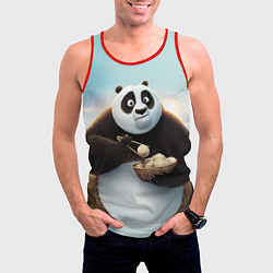 Майка-безрукавка мужская Кунг фу панда, цвет: 3D-красный — фото 2