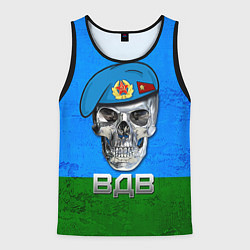 Майка-безрукавка мужская Череп: ВДВ, цвет: 3D-черный