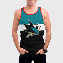 Майка-безрукавка мужская San Jose Sharks, цвет: 3D-красный — фото 2