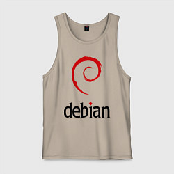 Майка мужская хлопок Debian, цвет: миндальный