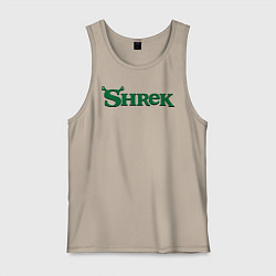 Майка мужская хлопок Shrek: Logo, цвет: миндальный