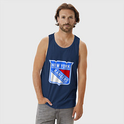 Майка мужская хлопок New York Rangers, цвет: тёмно-синий — фото 2