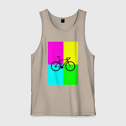Майка мужская хлопок Велосипед фикс, цвет: миндальный