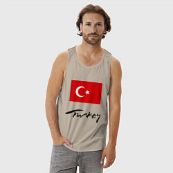 Майка мужская хлопок Turkey, цвет: миндальный — фото 2