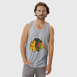 Майка мужская хлопок Chicago Blackhawks: Kane, цвет: меланж — фото 2
