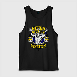 Майка мужская хлопок Never Give Up: Cenation, цвет: черный