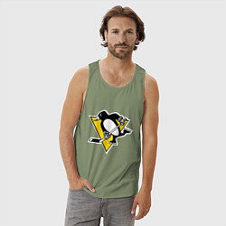 Майка мужская хлопок Pittsburgh Penguins, цвет: авокадо — фото 2