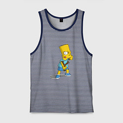 Майка мужская хлопок Bad Bart, цвет: синяя тельняшка