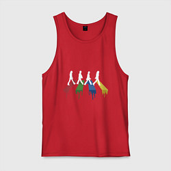 Майка мужская хлопок Beatles Color, цвет: красный