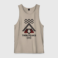 Майка мужская хлопок Twin Peaks House, цвет: миндальный