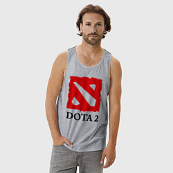 Майка мужская хлопок Dota 2: Logo, цвет: меланж — фото 2