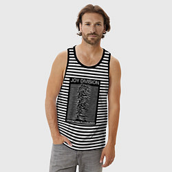 Майка мужская хлопок Joy Division: Unknown Pleasures, цвет: черная тельняшка — фото 2