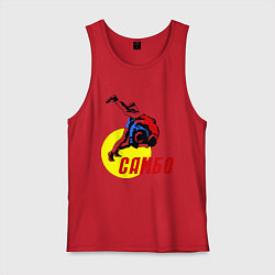 Майка мужская хлопок Спортивное самбо, цвет: красный