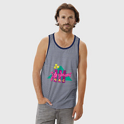 Майка мужская хлопок Звездный час, цвет: синяя тельняшка — фото 2