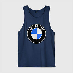 Майка мужская хлопок Logo BMW, цвет: тёмно-синий
