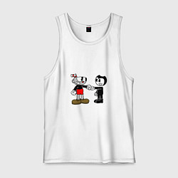Майка мужская хлопок Cuphead: Bendy, цвет: белый