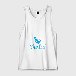 Майка мужская хлопок Sherlock, цвет: белый