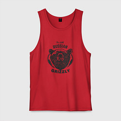 Майка мужская хлопок Russian Grizzly, цвет: красный